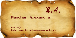 Mancher Alexandra névjegykártya